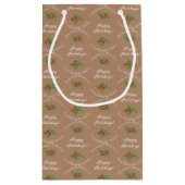 Editable Holiday Baking Geschenk Brown Happy Holid Kleine Geschenktüte (Rückseite)