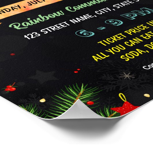 Editable Holiday Game night Flyer Poster (Ecke)