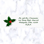 Editable Holly Christmas<br><div class="desc">Diese Rücksendeadressen-Aufkleber haben eine Weihnachtsheilige zu den links und rechts,  ist der Name und die Adresse. Der Text ist editierbar,  also wählen Sie Ihren eigenen Schriftart,  die Größe des Schriftartes und die Platzierung und machen Sie es zu Ihrem eigenen! Genießen Sie die Verwendung dieser Editable Holly Weihnachtszeit-Rücksendeadressen-Aufkleber!</div>