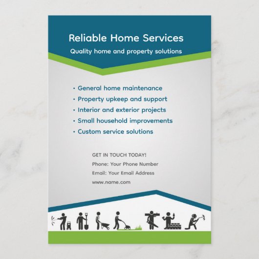 Editable Home Services Flyer Template Einladung (Vorderseite)