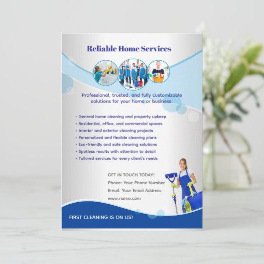 Editable Home Services Flyer Template Einladung (Stehend Vorderseite)