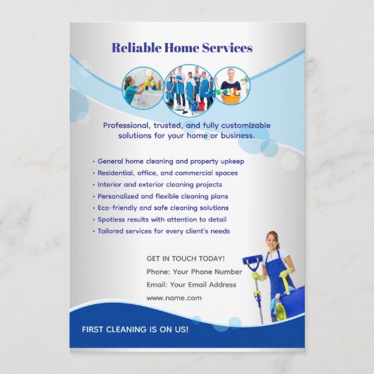 Editable Home Services Flyer Template Einladung (Vorderseite)