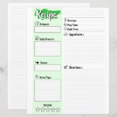 Editable Homemade Fillable Recipe Paper Sheet (Vorne/Hinten)