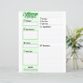 Editable Homemade Fillable Recipe Paper Sheet (Stehend Vorderseite)