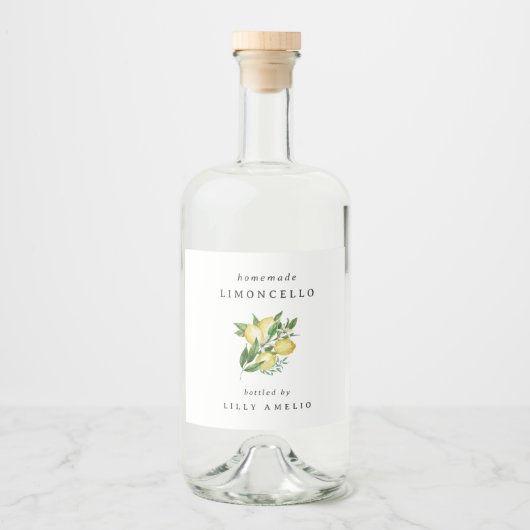 Editable Homemade Limoncello Alkoholflaschenetikett (Vorderseite)