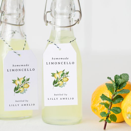 Editable Homemade Limoncello Favor Tag Geschenkanhänger