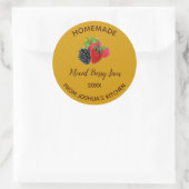 Editable Homemade Mixed Berry Jam Runder Aufkleber (Tasche)