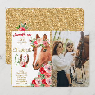 Editable Horse Foto Einladung