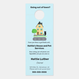 Editable House and Pet Sitter Türanhänger
