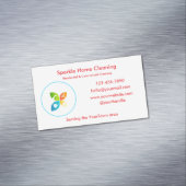 Editable House Cleaning Business Card Magnetische Visitenkarte (Beispiel)