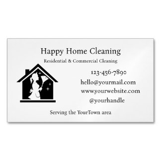 Editable House Cleaning Business Card Magnetische Visitenkarte