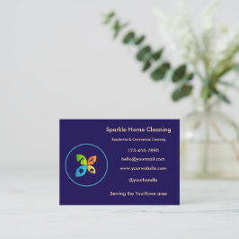 Editable House Cleaning Business Card  Visitenkarte