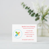 Editable House Cleaning Business Card Visitenkarte (Stehend Vorderseite)