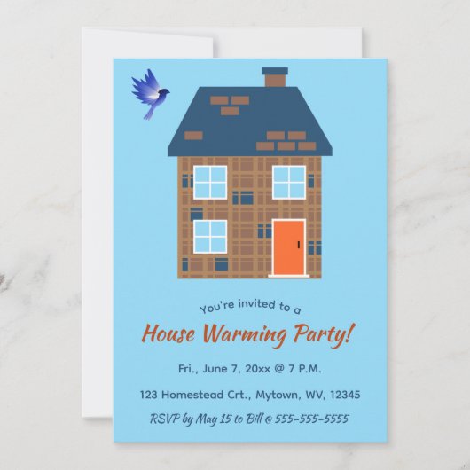 Editable House Erwärmung Party Einladung (Vorderseite)