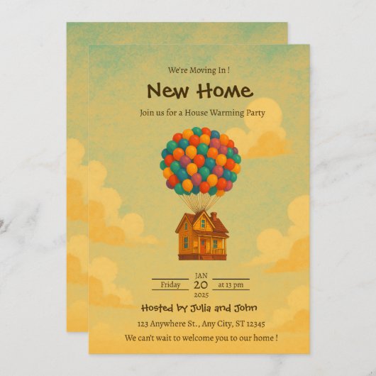 Editable Housewarming Invitation Einladung (Vorne/Hinten)