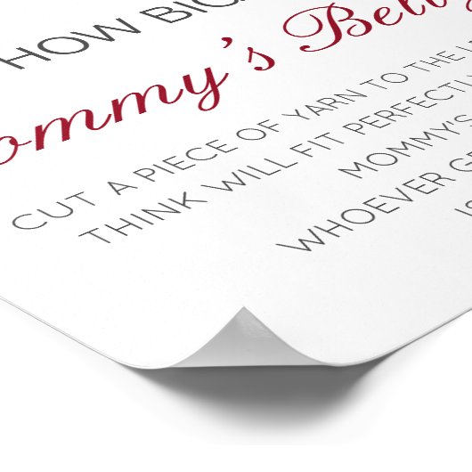Editable How Big is Mommy's Bly Game Poster (Ecke)
