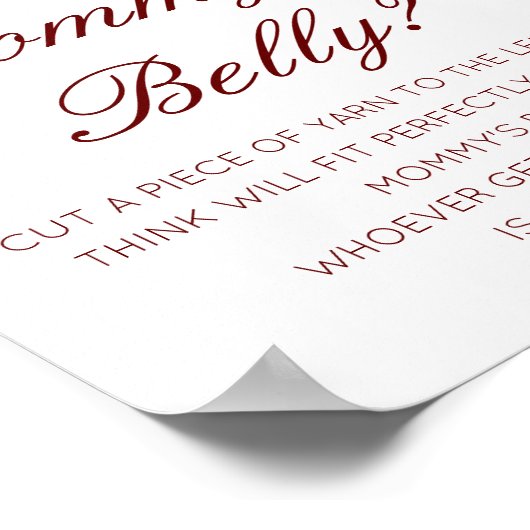 Editable How Big is Mommy's Bly Game Poster (Ecke)