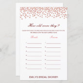 Editable How old were they? Bridal Shower Game (Vorne/Hinten)