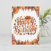 Editable Hübsch Wish Herbst Herbst Happy Birthday Karte (Stehend Vorderseite)