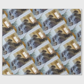 Editable Hund Browns Pitbull Geschenkpapier (Flach)