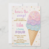 Editable Ice Cream Birthday Einladung (Vorderseite)