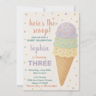 Editable Ice Cream Birthday Einladung