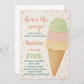 Editable Ice Cream Birthday Einladung (Vorne/Hinten)