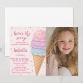 Editable Ice Cream Birthday Einladung (Vorne/Hinten)