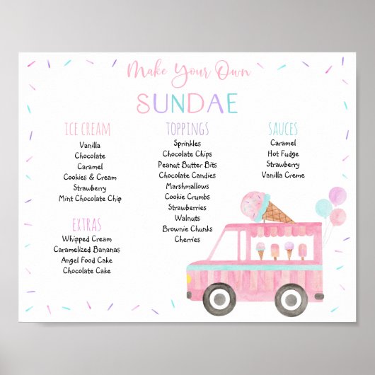 Editable Ice Cream Sundae Poster (Vorne)