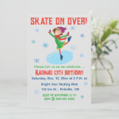 Editable Ice Skaten Birthday Party Einladung (Stehend Vorderseite)