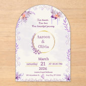 Editable Intimate Garden Wedding Invitation Acryleinladungen (Vorderseite)