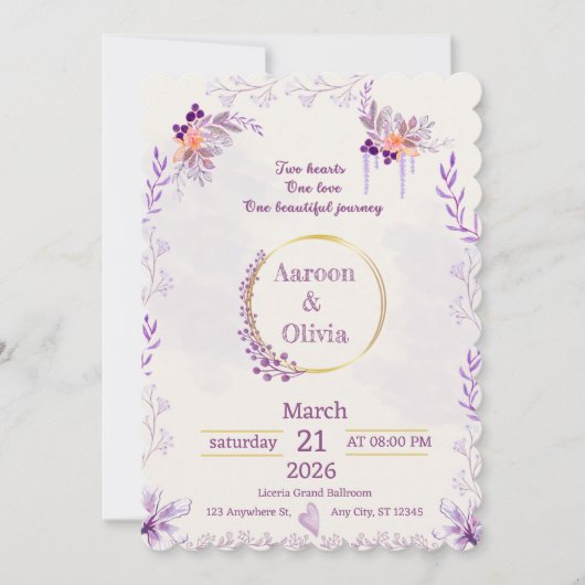 Editable Intimate Garden Wedding Invitation Einladung (Vorderseite)