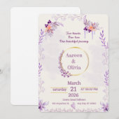 Editable Intimate Garden Wedding Invitation Einladung (Vorne/Hinten)