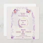 Editable Intimate Garden Wedding Invitation Einladung (Vorne/Hinten)