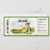 Editable Ireland Flugzeug Boarding Pass Ticket Einladung (Vorderseite)