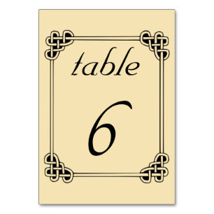 Editable Irish Celtic Knot Tischnummer