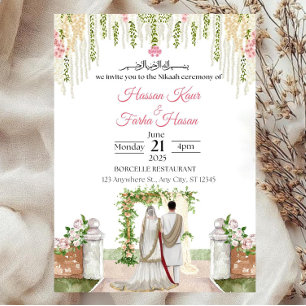 Editable islamische Nikkah Einladung Vorlage Nikka