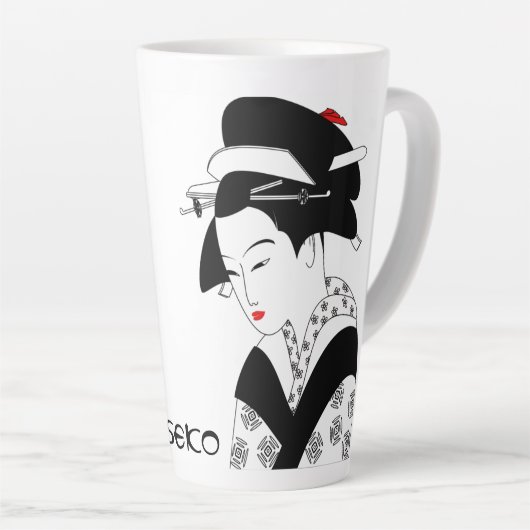 Editable Japanese Lady Milchtasse (Rechte Ecke)