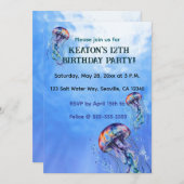 Editable Jellyfish Ocean Birthday Party Einladung (Vorne/Hinten)