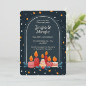 Editable Jingle & Mingle Holiday Party Invitation Einladung (Stehend Vorderseite)