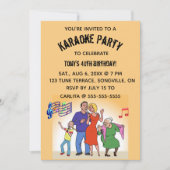 Editable Karaoke Birthday Party Einladung (Vorderseite)