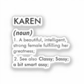 Editable Karen name definition, custom name Aufkleber (Vorderseite)