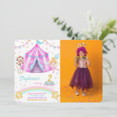 Editable Karneval Geburtstag Foto Einladungen (Stehend Vorderseite)