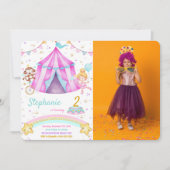 Editable Karneval Geburtstag Foto Einladungen (Vorderseite)