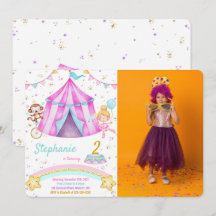 Editable Karneval Geburtstag Foto Einladungen