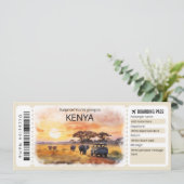 Editable Kenya Flugzeug Ticket, Kenya Trip Einladung (Stehend Vorderseite)