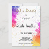 Editable Kids Art Party Vielen Dank oder Einladung (Vorderseite)