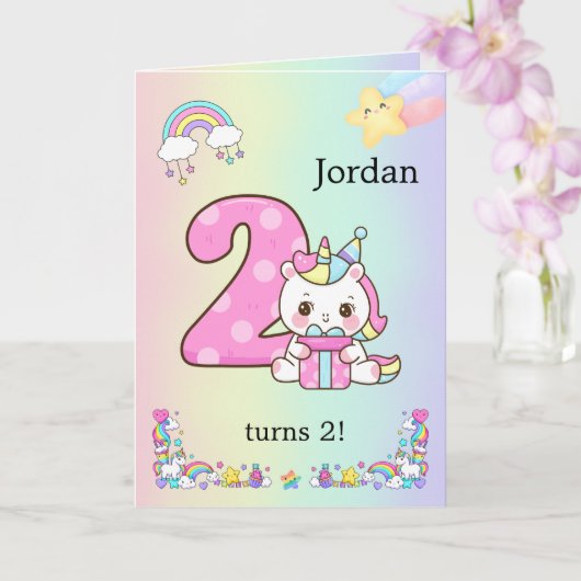 Editable Kids Birthday Invitation Cute Party Desig Karte (Orchidee)