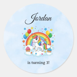 Editable Kids Birthday Sticker Cute Party Design