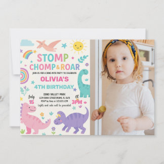 Editable Kids Dino Party Einladung